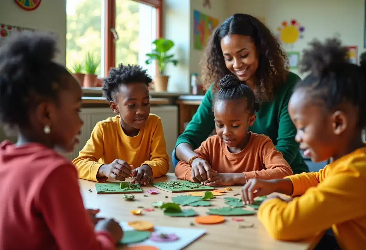 Children learning about nature